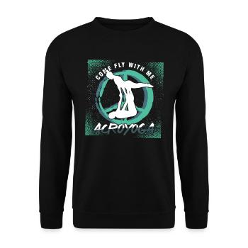 Bronntanas Dearadh Bileoga Acroyoga - Unisex Sweatshirt - black - Front - Alina (178cm) & Michal (187cm)