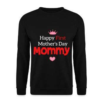 Happy Mothers Day Mother's Day Mother's Day Gift - Unisex Sweatshirt - black - Front - Alina (178cm) & Michal (187cm)