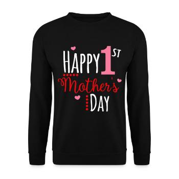 Happy Mothers Day Mother's Day Mother's Day Gift - Unisex Sweatshirt - black - Front - Alina (178cm) & Michal (187cm)