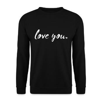 Love you Girlfriend Gift - Unisex Sweatshirt - black - Front - Alina (178cm) & Michal (187cm)