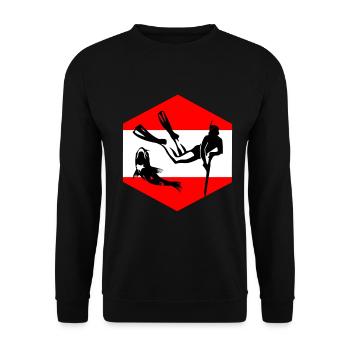 Spear fishing Harpoon Diving Snorkeling Caribbean - Unisex Sweatshirt - black - Front - Alina (178cm) & Michal (187cm)