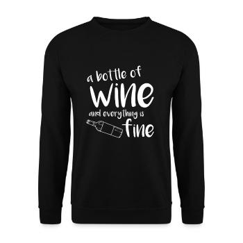 Bouteille de vin | Cadeau vin vin vin rouge - Sweat-shirt Unisexe - noir - Devant - Alina (178cm) & Michal (187cm)