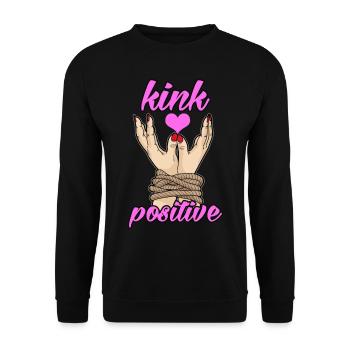 KINK POSITIVE BDSM Bondage fesseln versaut fetisch - Unisex Pullover - Schwarz - Vorne - Alina (178cm) & Michal (187cm)