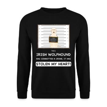 Irish Wolfhound Mugshot - Unisex Pullover - Schwarz - Vorne - Alina (178cm) & Michal (187cm)