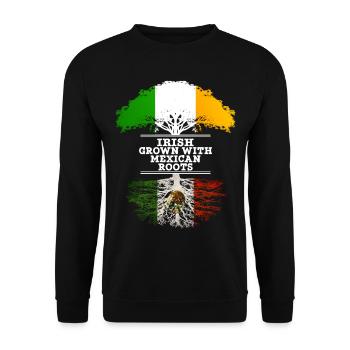 Irish Grown With Mexican Roots - Unisex Sweatshirt - black - Front - Alina (178cm) & Michal (187cm)