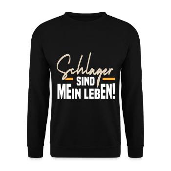 Schlager sind mein Leben - Unisex Pullover - Schwarz - Vorne - Alina (178cm) & Michal (187cm)