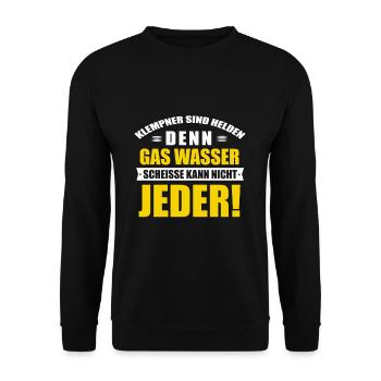 Plumber - Unisex Sweatshirt - black - Front - Alina (178cm) & Michal (187cm)