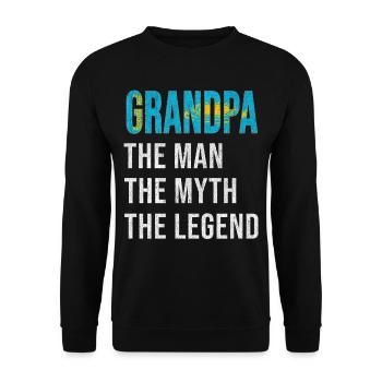 Kazakhstan Opa Legend Vatertag - Unisex Pullover - Schwarz - Vorne - Alina (178cm) & Michal (187cm)