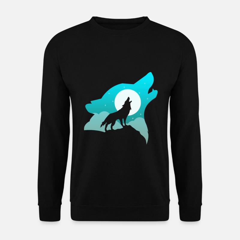 Wolf, Wölfe jaulen - Unisex Pullover - Schwarz