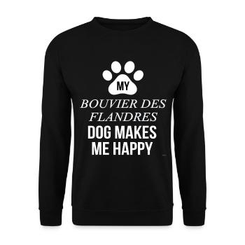 Mon Bouvier Des Flandres Me rend heureux - Sweat-shirt Unisexe - noir - Devant - Alina (178cm) & Michal (187cm)