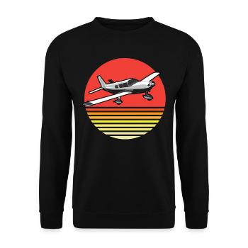 Luftfahrt Piper Retro - Unisex Pullover - Schwarz - Vorne - Alina (178cm) & Michal (187cm)