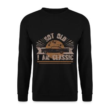 Voiture ancienne, voiture classique dans un style vintage - Sweat-shirt Unisexe - noir - Devant - Alina (178cm) & Michal (187cm)