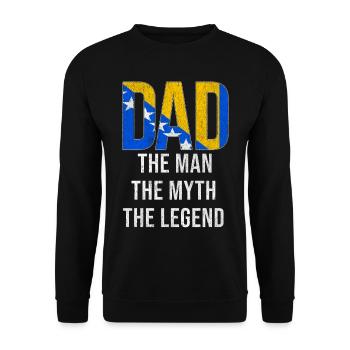 Bosnia And Herzegovina Dad Fathers Day - Unisex Sweatshirt - black - Front - Alina (178cm) & Michal (187cm)