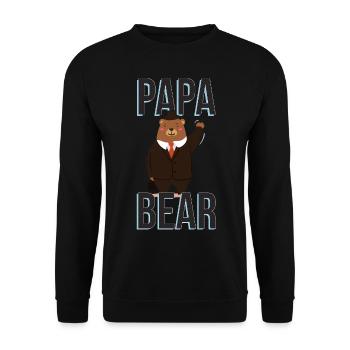 Papa Bear Working Bear - Unisex Sweatshirt - black - Front - Alina (178cm) & Michal (187cm)