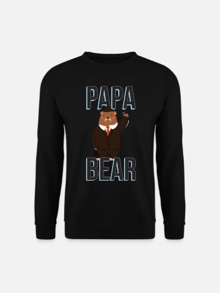 Papa Bär Arbeitsbär - Unisex Pullover - Schwarz