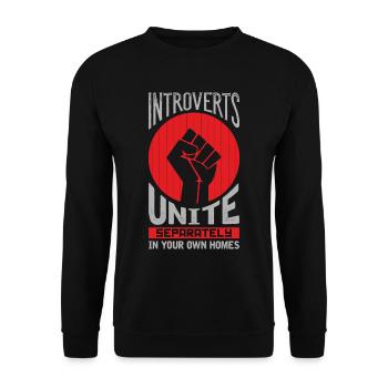 Introverts Unite introverts people introverts - Unisex Sweatshirt - black - Front - Alina (178cm) & Michal (187cm)