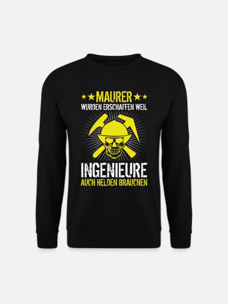 Lustiges Maurer Geschenk HELD DER INGENIEURE - Unisex Pullover - Schwarz
