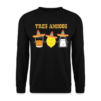 Amis Tequila, sel, citron vert ou citron et - Sweat-shirt Unisexe - noir - Devant - Alina (178cm) & Michal (187cm)