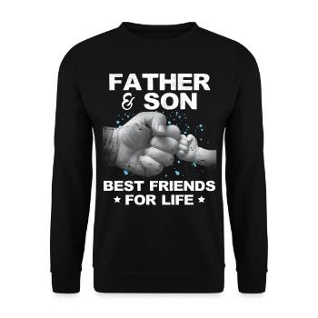 Père et Fils Meilleurs amis pour la vie - Sweat-shirt Unisexe - noir - Devant - Alina (178cm) & Michal (187cm)