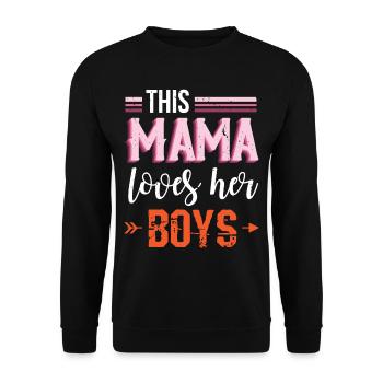 This Mama Loves Her Boys - Unisex Sweatshirt - black - Front - Alina (178cm) & Michal (187cm)
