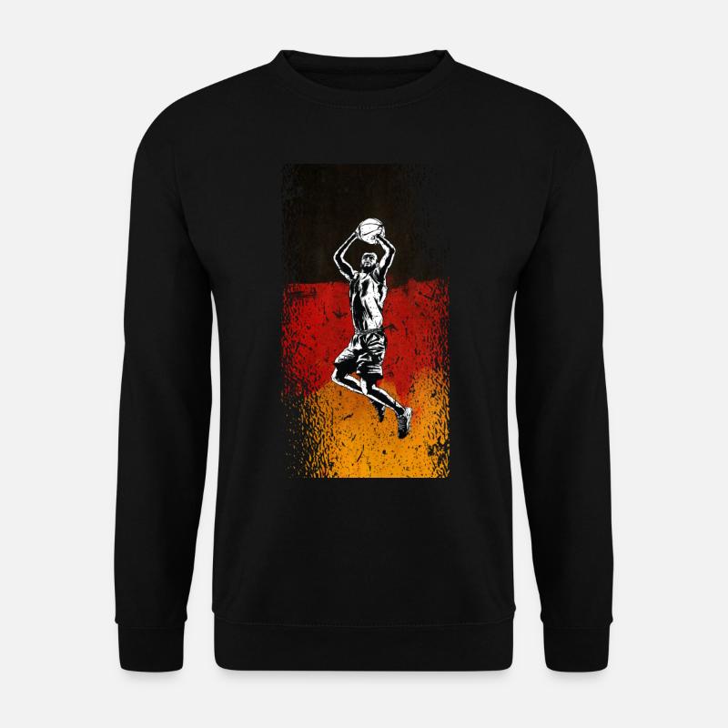 Basketball Shirt mit Deutschland Flagge - Unisex Pullover - Schwarz