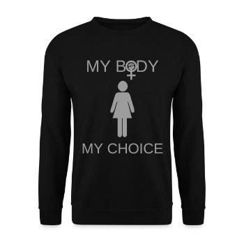 Mon corps mon choix femme symbole du féminisme - Sweat-shirt Unisexe - noir - Devant - Alina (178cm) & Michal (187cm)