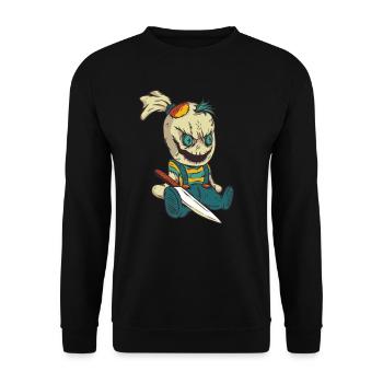 Poupée vaudou effrayant avec un couteau pour Halloween - Sweat-shirt Unisexe - noir - Devant - Alina (178cm) & Michal (187cm)