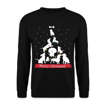Teckel Wiener Sapin de Noël - Sweat-shirt Unisexe - noir - Devant - Alina (178cm) & Michal (187cm)