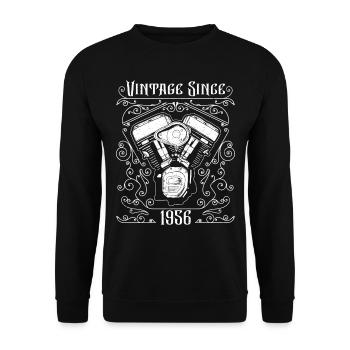 Vintage Depuis 1956 Moto Anniversaire De Moto - Sweat-shirt Unisexe - noir - Devant - Alina (178cm) & Michal (187cm)