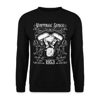 Vintage Depuis 1953 Moto Anniversaire De Moto - Sweat-shirt Unisexe - noir - Devant - Alina (178cm) & Michal (187cm)