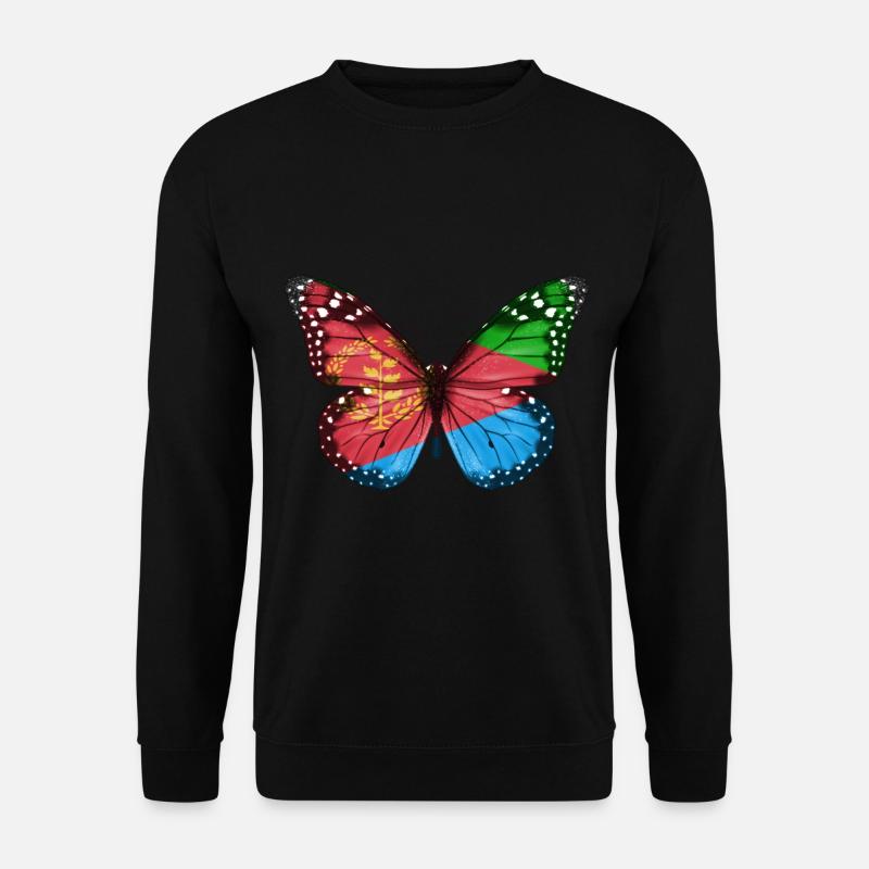 Schmetterlingsflagge Von Eritrea - Unisex Pullover - Schwarz