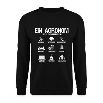 Lustiges Agronom Bauer Landwirt Traktor Geschenk - Unisex Pullover - Schwarz - Vorne - Alina (178cm) & Michal (187cm)