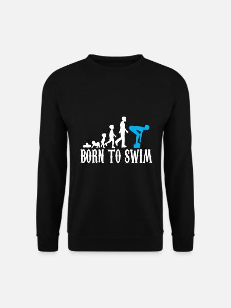 Schwimmer Evolution Geburt Baby Kind Geschenk - Unisex Pullover - Schwarz