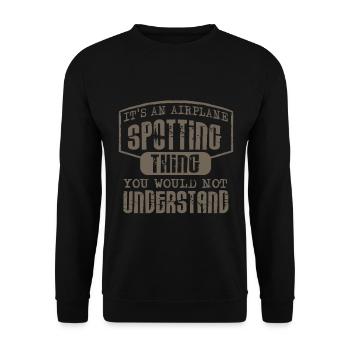 Plane Spotter - Unisex Pullover - Schwarz - Vorne - Alina (178cm) & Michal (187cm)