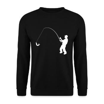 angler drills pike silhouette - Unisex Sweatshirt - black - Front - Alina (178cm) & Michal (187cm)