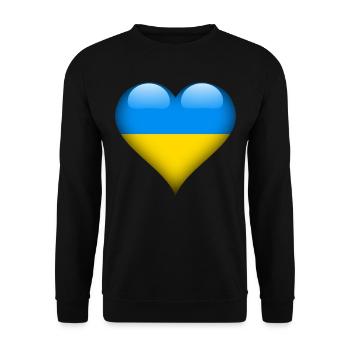 Drapeau coeur ukraine - Sweat-shirt Unisexe - noir - Devant - Alina (178cm) & Michal (187cm)