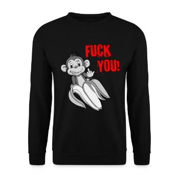 FUCK YOU MONKEY - middle finger monkey - Unisex Sweatshirt - black - Front - Alina (178cm) & Michal (187cm)