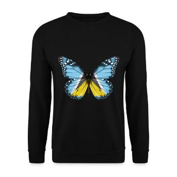 Butterfly Flag Of St Lucia - Unisex Sweatshirt - black - Front - Alina (178cm) & Michal (187cm)
