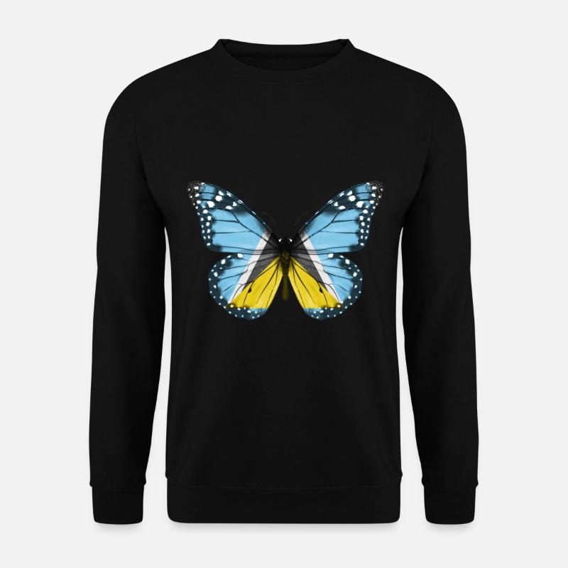 Schmetterlingsflagge Von St Lucia - Unisex Pullover - Schwarz