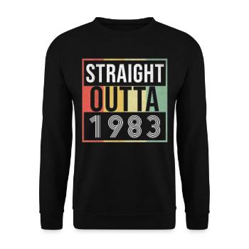 Geboren 1983 - Unisex Pullover - Schwarz - Vorne - Alina (178cm) & Michal (187cm)