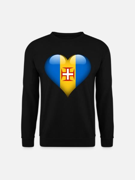 Herz Madeira Flagge - Unisex Pullover - Schwarz
