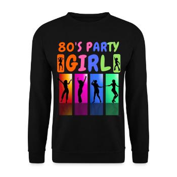 80's Party Girl - Unisex Sweatshirt - black - Front - Alina (178cm) & Michal (187cm)