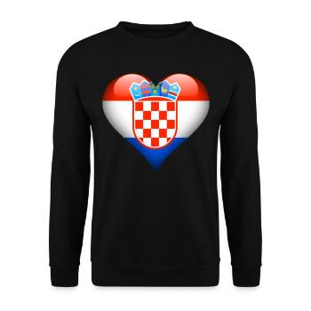 Heart Croatia - Unisex Sweatshirt - black - Front - Alina (178cm) & Michal (187cm)