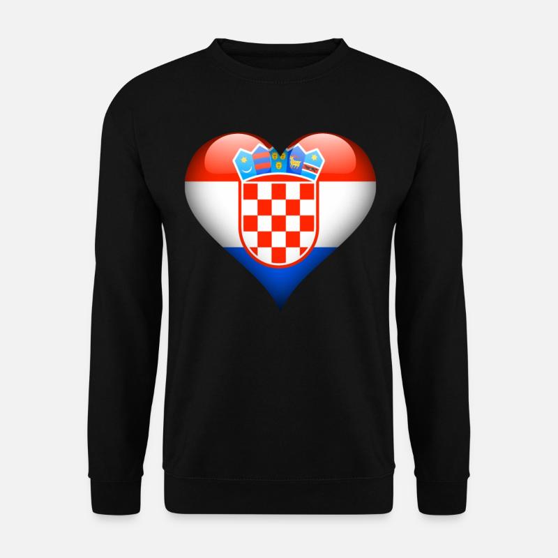 Herz Kroatien - Unisex Pullover - Schwarz