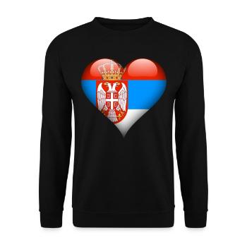 Drapeau de la Serbie - Sweat-shirt Unisexe - noir - Devant - Alina (178cm) & Michal (187cm)