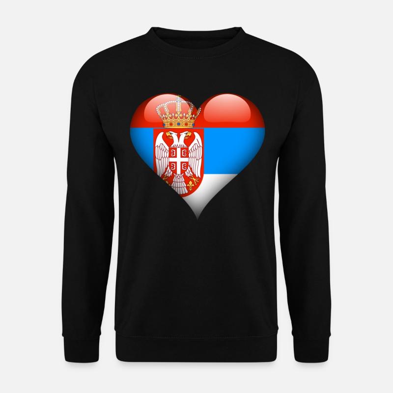 Herz Serbien Flagge - Unisex Pullover - Schwarz