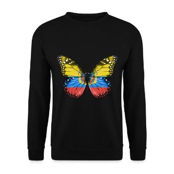 Drapeau papillon de l’Équateur - Sweat-shirt Unisexe - noir - Devant - Alina (178cm) & Michal (187cm)