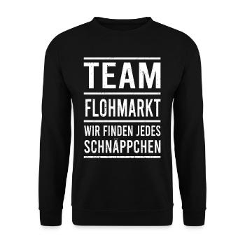 Marché aux puces Team Aubaines - Sweat-shirt Unisexe - noir - Devant - Alina (178cm) & Michal (187cm)