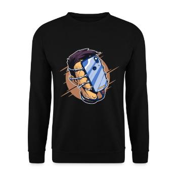 Handy hält sich im Gesicht fest. Anti Handy! - Unisex Pullover - Schwarz - Vorne - Alina (178cm) & Michal (187cm)