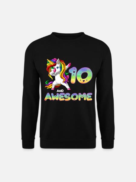 Betupfen von Unicorn 10 und Awesome - Unisex Pullover - Schwarz